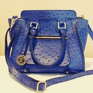 London Fog Faux Ostrich Purse - Periwinkle Blue